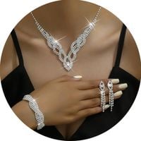 Duży komplet biżuterii srebrnej łezka z cyrkonią glamour z plecionką