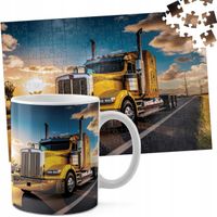 ZESTAW KUBEK + PUZZLE 110EL - TIR CIĘŻARÓWKA TRANSPORT SPEDYCJA