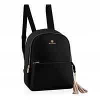 BETLEWSKI Plecak damski wygodne ucho kieszeń na suwak złote dodatki