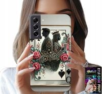 ETUI DO SAMSUNG GALAXY S22 PLUS - KARTA KRÓL KRÓLOWA POKER KARTY + SZKŁO