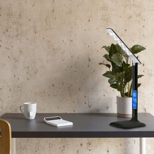 LAMPKA LED BIURKOWA SZKOLNA BIURKO WYŚWIETLACZ LCD ZEGAR DATA TEMPERATURA na Arena.pl