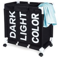 Kosz na Pranie Dzielony do Segregacji 3-komory Trzykomorowy Łazienkowy 137L