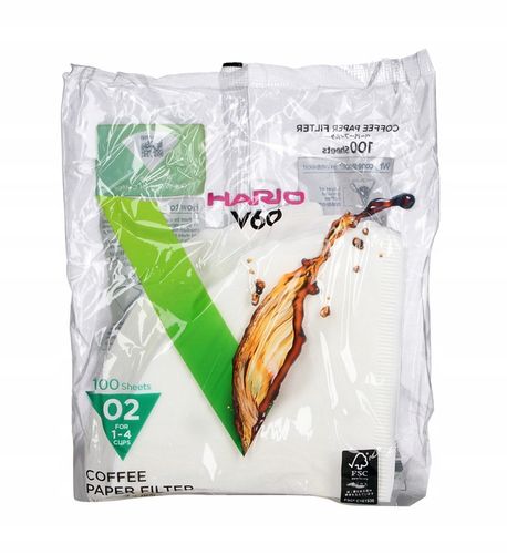 Filtry papierowe do kawy Hario V60-02 100szt na Arena.pl