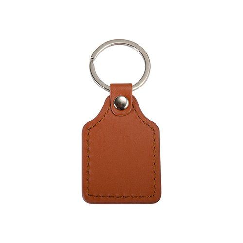 Brelok skórzano-metalowy do sublimacji - prostokąt - brązowy na Arena.pl