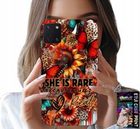 ETUI DO SAMSUNG GALAXY A81 - SHE IS RARE, SŁONECZNIKI, KWIATY, MOTYLE