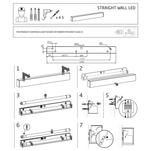 Kinkiet podłużny belka Straight Ceiling 7566 Nowodvorski na przedpokój biały na Arena.pl