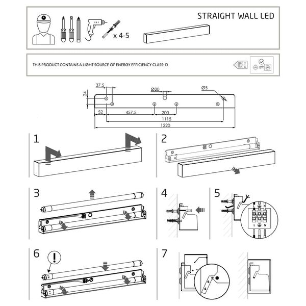 Kinkiet podłużny belka Straight Ceiling 7566 Nowodvorski na przedpokój biały zdjęcie 5