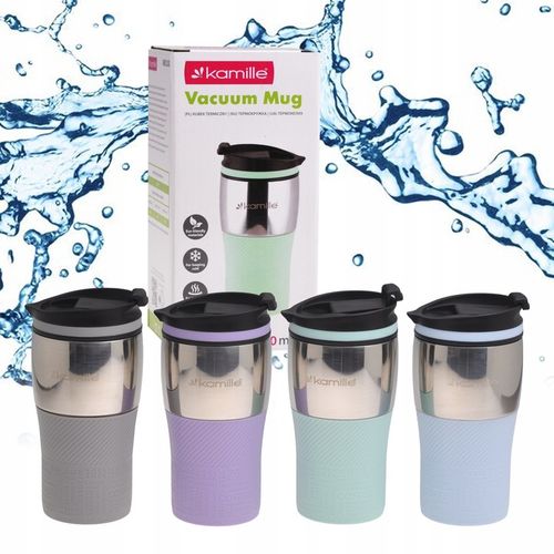 KUBEK TERMICZNY stalowy TERMOS do kawy herbaty szczelny KAMILLE 320ml na Arena.pl