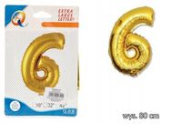 BALONY FOLIOWE CYFERKI BALON FOLIOWY CYFRA 6 80CM