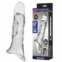 pretty love crystal sleeve przezroczysta osłona intymna 22 cm tpe