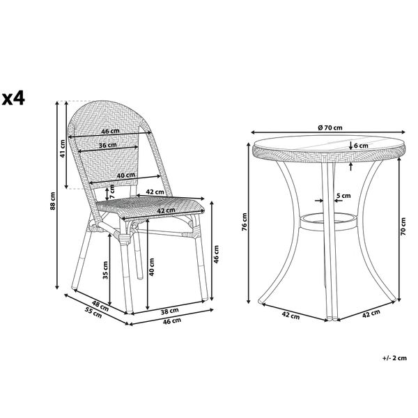 Zestaw ogrodowy stół i 4 krzesła wzór niebiesko-biały RIFREDDO zdjęcie 10