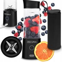 BLENDER BEZPRZEWODOWY przenośny turystyczny USB 450 ml Zeegma 300W CZARNY