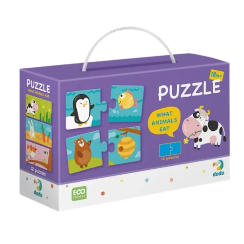 Puzzle duo 12x2 elementy. Co jedzą zwierzęta na Arena.pl