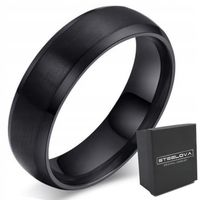 CZARNA FAZOWANA OBRĄCZKA, STAL CHIRURGICZNA r.30