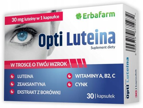 OptiLuteina + Zeaksantyna + Borówka Wsparcie Wzroku 30 Kapsułek na Arena.pl