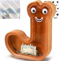 Lakpopya Skarbonka w Kształcie Litery J Drewniana 19.4 x 4 x 23 cm