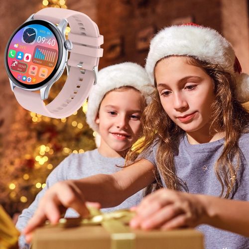 SMARTWATCH DLA DZIEWCZYNKI ZEGAREK ELEKTRONICZNY AMOLED FUNKCJE NA PREZENT na Arena.pl