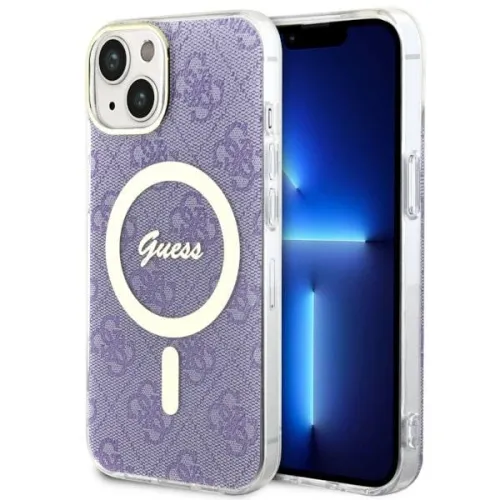 Etui Guess 4G MagSafe na iPhone 14 Plus - purpurowe na Arena.pl