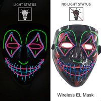 Maska LED neonowa straszna żółta – style 5