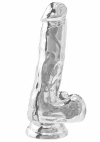 toyjoy get real clear dildo tpe 16 cm - przezroczysty, z przyssawką