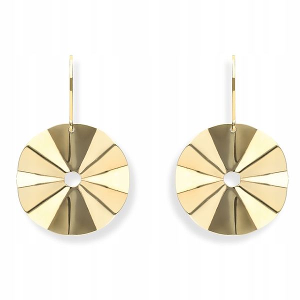 ZŁOTE KOLCZYKI 925 KOŁA zdjęcie 1