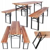 ZESTAW MEBLI OGRODOWYCH CATERINGOWYCH biesiadny STÓŁ 2 ŁAWKI