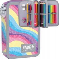 PIÓRNIK TRZYKOMOROWY Z WYPOSAŻENIEM DLA DZIEWCZYNY BACKUP TĘCZOWE KOLORY