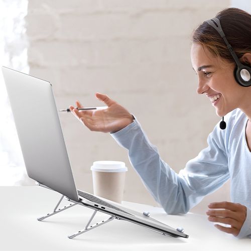 Podstawka pod laptopa składana regulowana srebrny na Arena.pl