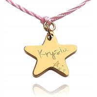 Bransoletka dziecko grawer DWUSTRONNY gwiazdka i inne kształty regulowana