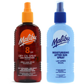 Malibu SPF8 Olejek Brązujący 200ml + Balsam W Sprayu Po Opalaniu 200ml