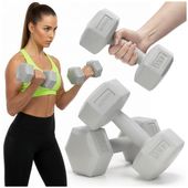 Ciężarki 2x4 kg hexagonalne do ćwiczeń fitness hantle zestaw 2 szt. szare