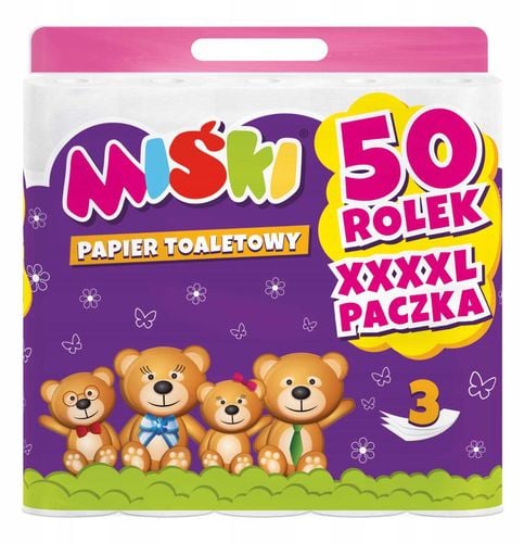 papier toaletowy 50r miśki 3w - 100 rolek na Arena.pl