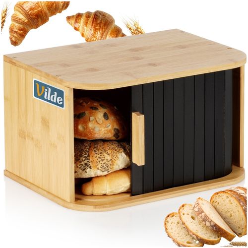 Chlebak bambusowy czarny 33x23x20 cm na Arena.pl