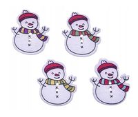 Guziki drewniane 29x20 mm Bałwan 4 szt.