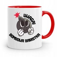 Dla Baristy Baristki Kawiarki Kubek Czerwony Z Nadrukiem Ze Zdjęciem
