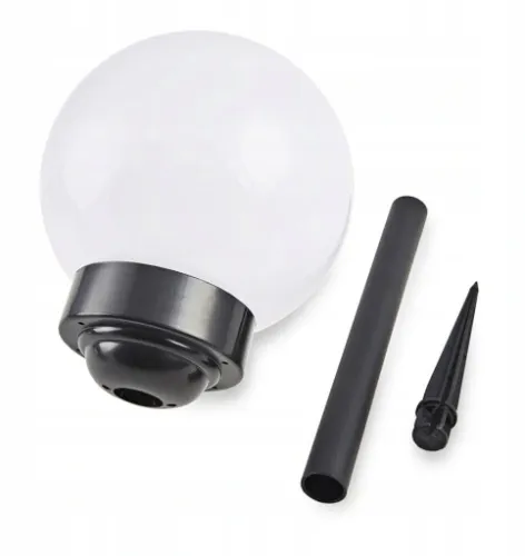 Lampa solarna ogrodowa kula biała wbijana 10cm na Arena.pl
