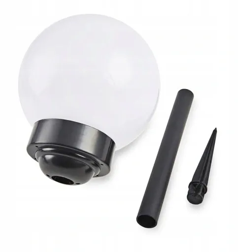 Lampa solarna ogrodowa kula biała wbijana 10cm zdjęcie 13