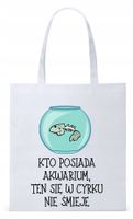 Torba Biała Eco Shopper Dla Akwarysty Prezent Z Nadrukiem Ze Zdjęciem