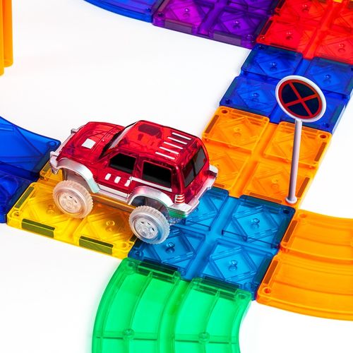 Tor magnetyczny samochodowy Picasso Tiles klocki magnetyczne 50 el duży na Arena.pl