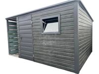 Domek Ogrodowy 3x2,5 + wiata 1x2,5m - drzwi + okno  Sosna norweska  ID713