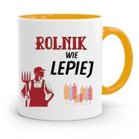 Dla Rolnika Kubek Zółty Rolnik Wie Lepiej Prezent Z Nadrukiem Ze Zdjęciem