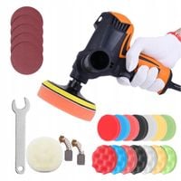 MOCNY POLERKA SAMOCHODOWA COMPACT 980W ZESTAW + 14x GĄBEK