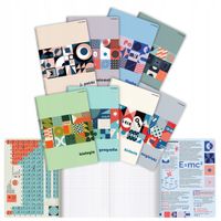 8x Zeszyty tematyczne przedmiotowe zeszyt ZE ŚCIĄGĄ zestaw szkolny A5 60k