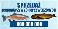 BANER REKLAMOWY OCZKOWANY 200x100 cm RÓŻNE WZORY SPRZEDAŻ PSTRĄGÓW RYB