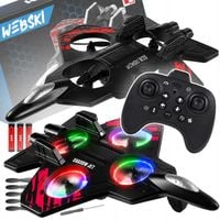 SAMOLOT ZDALNIE STEROWANY PIANKOWY ODRZUTOWIEC PILOT DRON LED OBRÓT 360°
