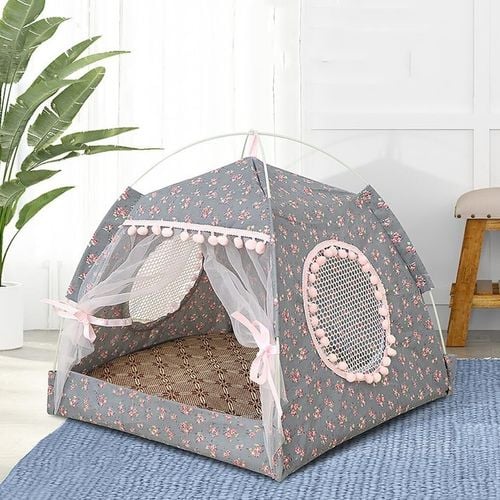 Legowisko Dla Psa Kota Namiot Łóżko Domek Składany 48 cm Szary na Arena.pl