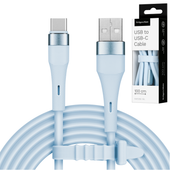 Kabel USB - USB typu C 1 m 15W silikonowy niebieski Kruger&Matz Basic