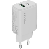 CANYON Ładowarka sieciowa OnCharge 200 20W 1xPD 1xQC EU Biała