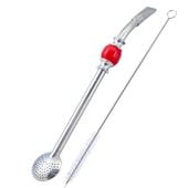 Bombilla Bomba z kamieniem - czerwona