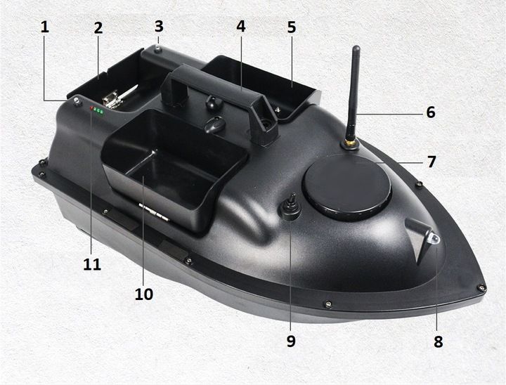 ŁÓDKA ZANĘTOWA V010 3 AKUMULATORY GPS SAMOPOWRÓT zdjęcie 3